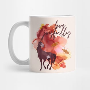 Live Joyfully Watercolour Horse Mug